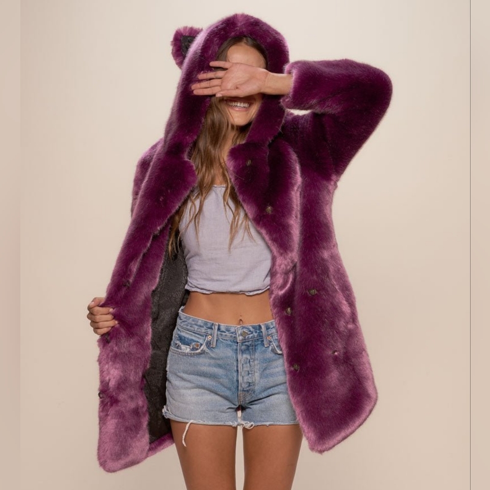 SpiritHoods Lavender Wolf faux fur Coat with Hood